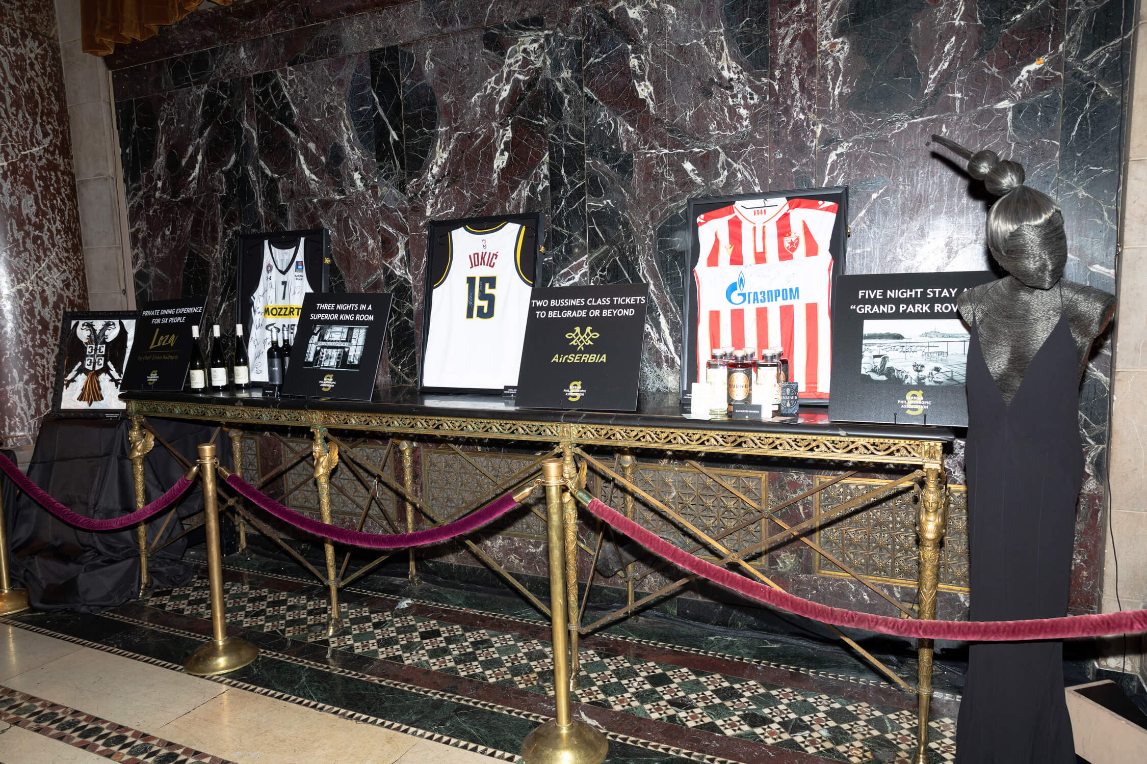 Silent Auction Items on Display at Cipriani; Photo: Weston Kloefkorn