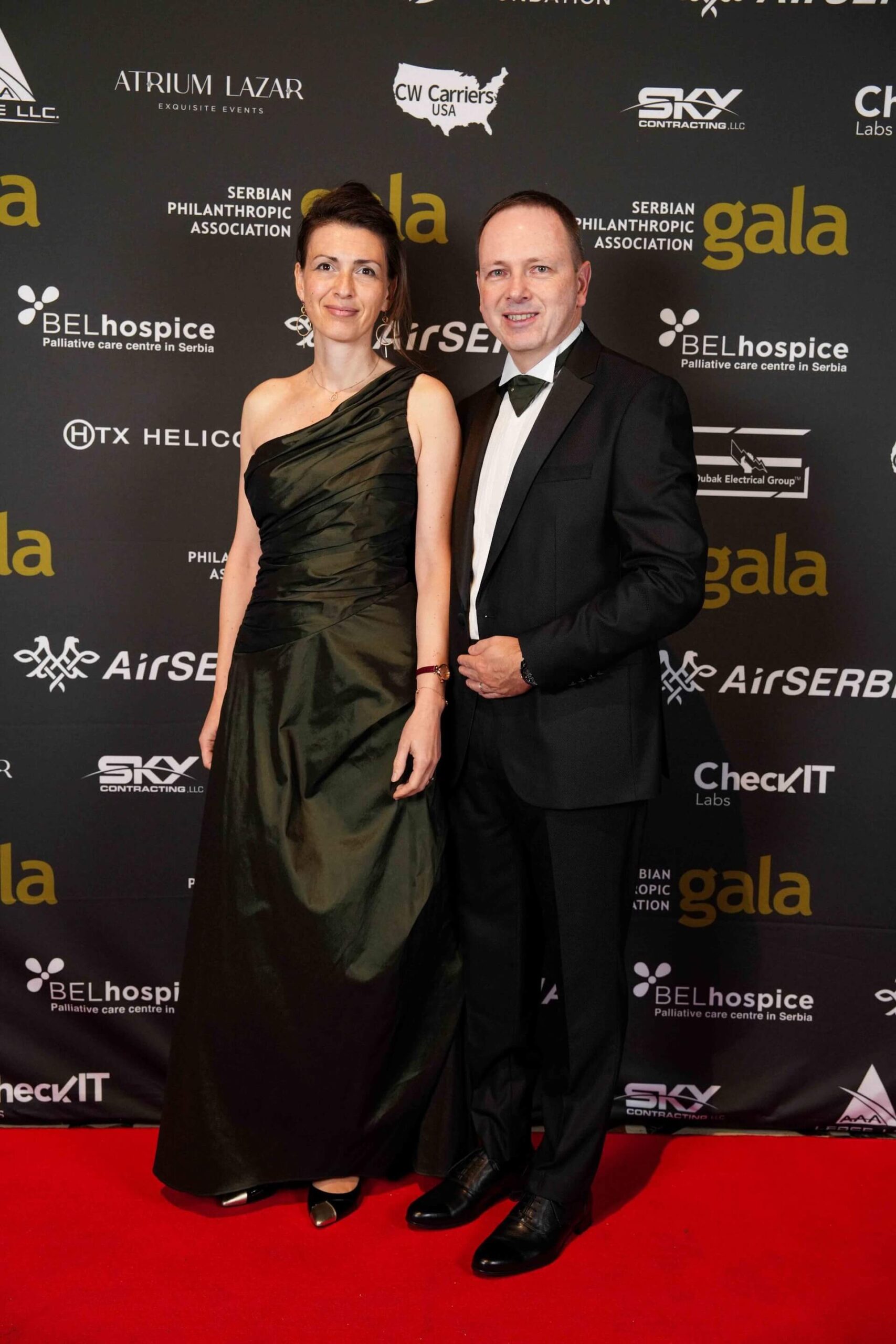 CEO Air Serbia, Mr. Jiri Marek and Ms. Marek; Photo: Weston Kloefkorn